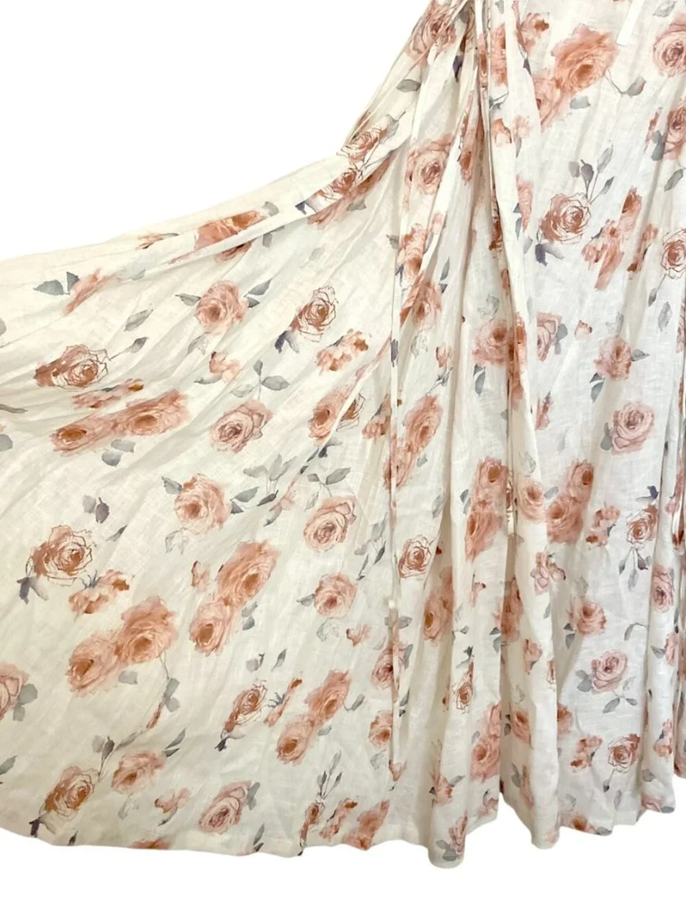 LINENNAIVE Comfort First Classy Always Cinderella Floral Linen Maxi Dress - Picture 8 of 12